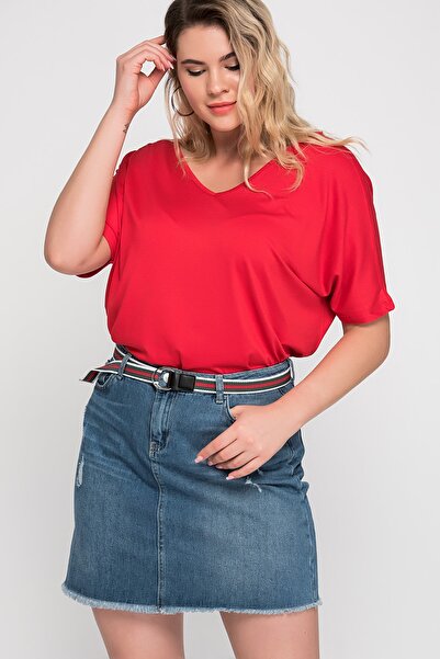Plus Size Tunic - Red - Relaxed