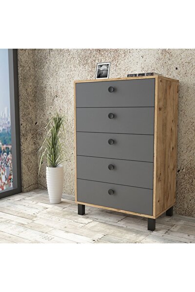 Yurudesign Vilamo Sifonyer Ahsap Ayak 5cekmece Cam Antrasit Siyah Vl82 228 Fiyati Yorumlari Trendyol