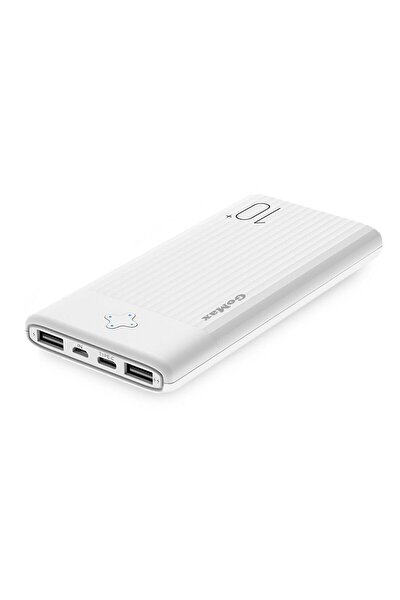 10000 Mah Çift Usb Girişli Gerçek Kapasite Beyaz Renk Powerbank Taşınabilir Şarj Aleti