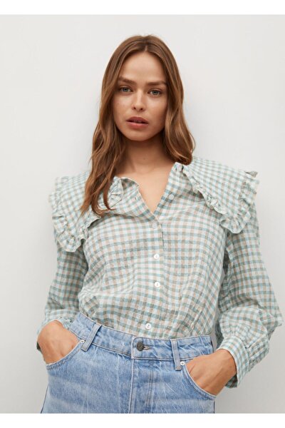 Mango Woman Bebe Yaka Pamuklu Gomlek Fiyati Yorumlari Trendyol