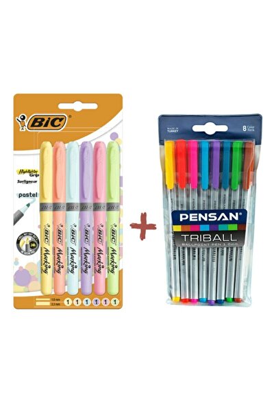 Tratto Pen, Askılı Paket 10'Lu, Karışık Renkler Tükenmez Kalem