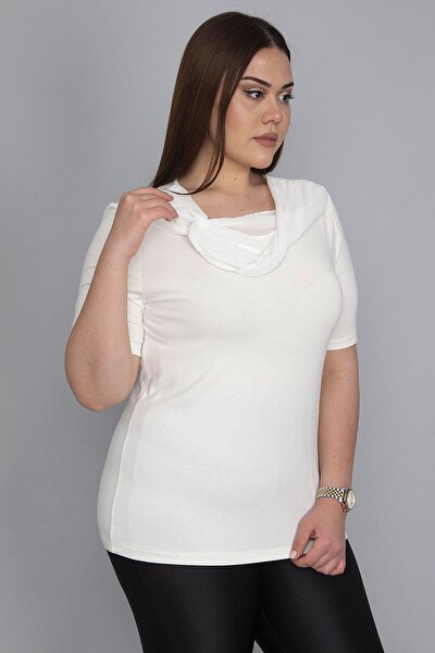 Plus Size Blouse - Ecru - Fitted
