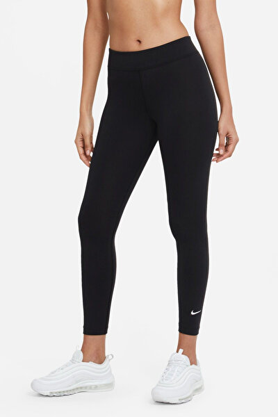 Nike One Leggings Textured Faux Leather 7/8 Mid-Rise Shiny Black DC7174-010  XS for sale online