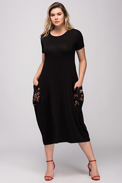 Plus Size Dress - Black - Basic