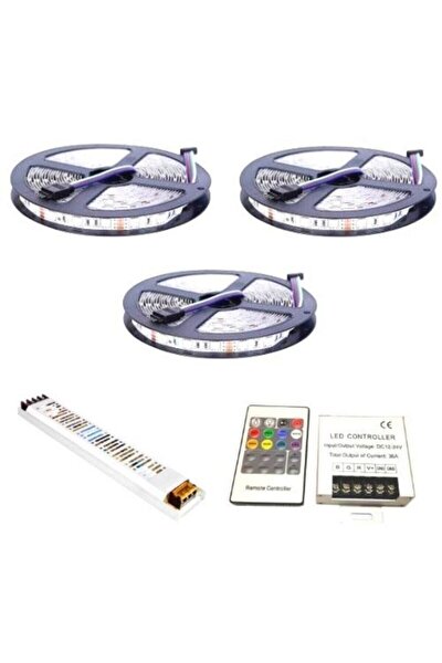 aciko 3 cipli rgb serit led ic mekan led 15 metre kuruluma hazir set fiyati yorumlari trendyol