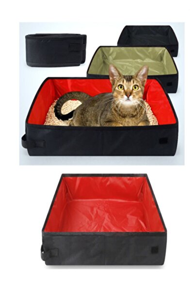 carneil meidum katlanir kedi tuvaleti seyahat tip su gecirmez yer kaplamaz kirmizi siyah fiyati yorumlari trendyol