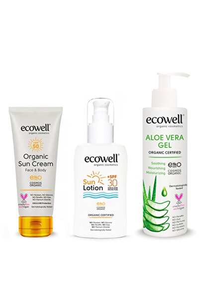 ecowell organik gunes kremi seti 50 spf bebek yetiskin fiyati yorumlari trendyol