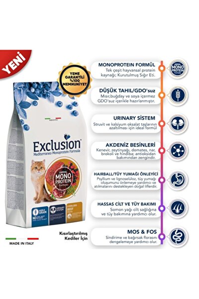 Exclusion Dusuk Tahilli Monoprotein Sigir Etli Yetiskin Kedi Mamasi 1 5 Kg Fiyati Yorumlari Trendyol