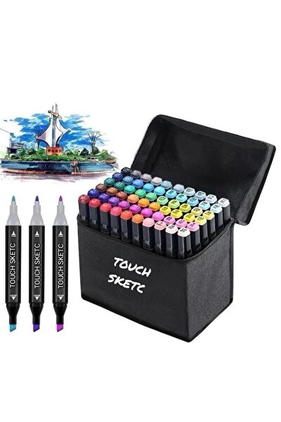 TOUCH SKETC 60 lı marker kalem seti çift taraflı taşınabilir çanta Fiyatı,  Yorumları - Trendyol