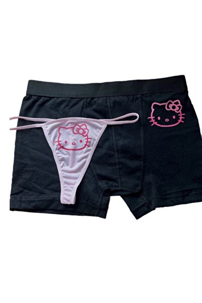 Lolipop Butik Hello Kitty Baskılı Boxer & Tanga Çift Set Fiyatı