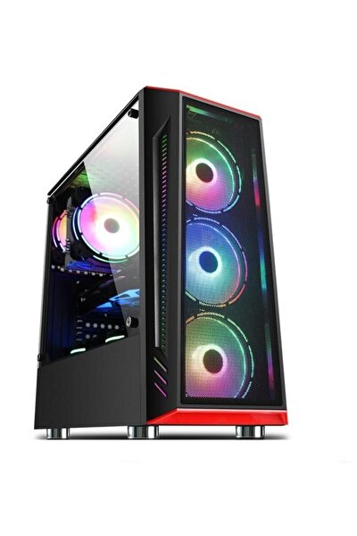 Redlıne Mesh 4x120mm Rainbow Fanlı Pro Gaming Oyuncu Bilgisayar Kasası (PSU YOK)