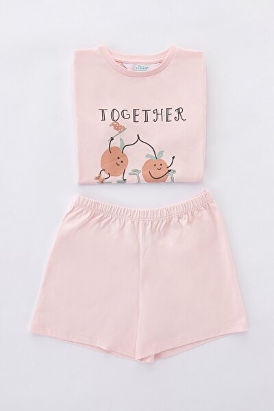 Kız Çocuk Veg-t Together Baskılı Pijama Takımı 2'li