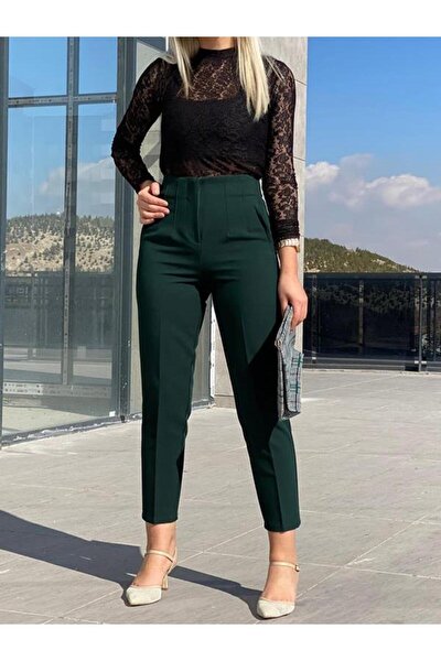 Zara Model Ultra Yüksek Bel Pensli Deri Pantolon Vizon