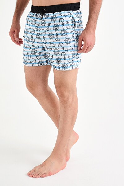Badeshorts - Weiß - Geblümt