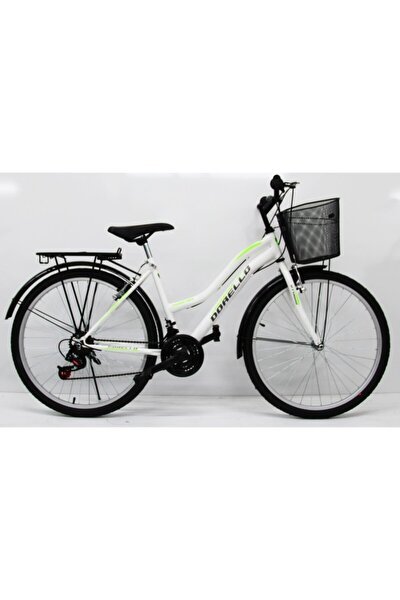 26 Jant Bisiklet Beyaz Yeşil Model Sepetli Çamurluklu Model 2650 Beyaz