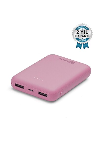 Basic 10.000 Mah. 2 Çıkışlı Taşınabilir Sarj Cihazı Powerbank Pembe