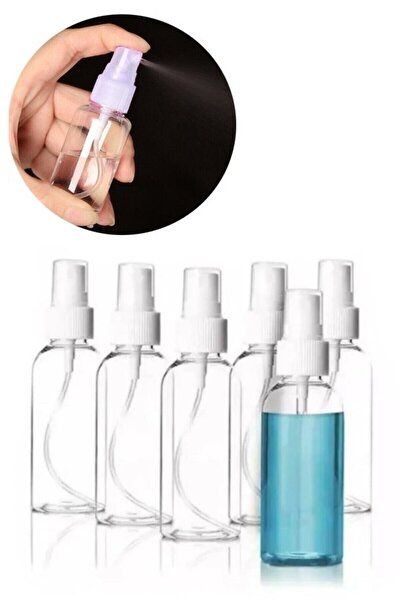 Fısfıs Sprey Kapaklı Seyahat Cep Çanta Dezenfektan Parfüm Şişesi 10 Adet 50 ml