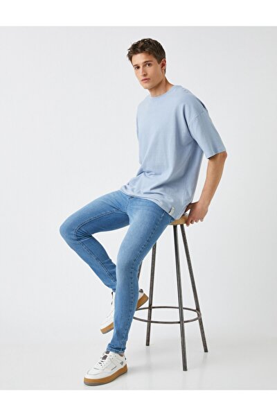 Erkek Açık Mavi Skinny Jeans