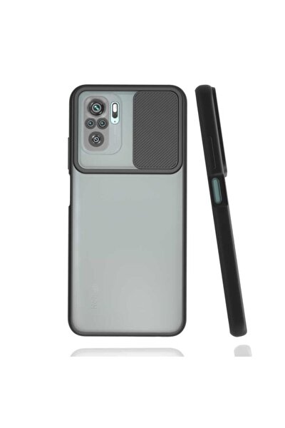 Redmi Note 10s Kılıf Slayt Sürgülü Kamera Korumalı Arkası Buzlu Renkli Silikon