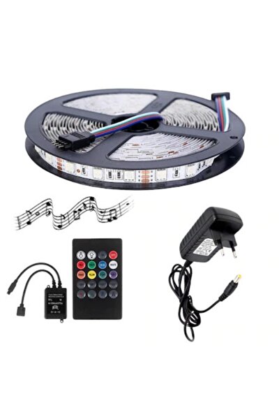 evimled rgb serit led sese duyarli silikonsuz ic mekan 5050 smd 5 mt fiyati yorumlari trendyol