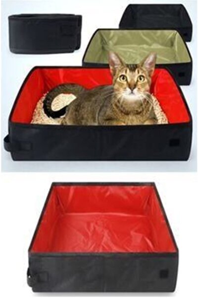 carneil meidum katlanir kedi tuvaleti seyahat tip su gecirmez yer kaplamaz kirmizi siyah fiyati yorumlari trendyol
