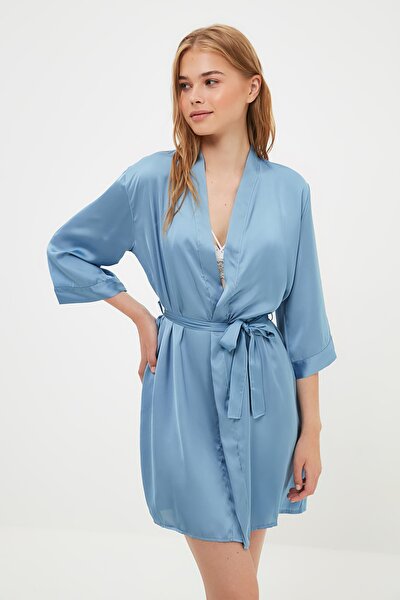 Dressing Gown - Blue - Crop