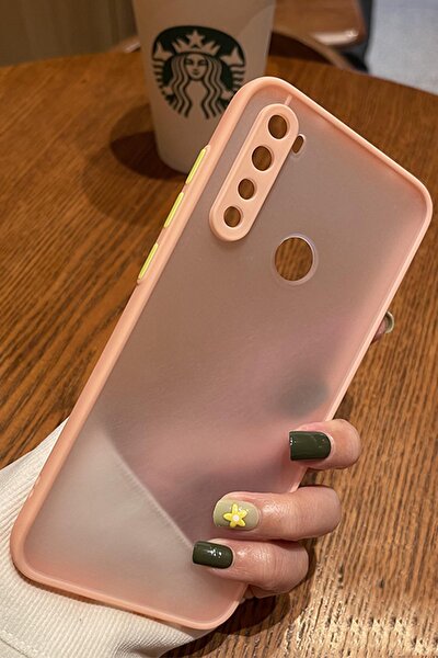 Xiaomi Redmi Note 8 Kenarları Renkli Kamera Korumalı Transparan Silikon Kılıf