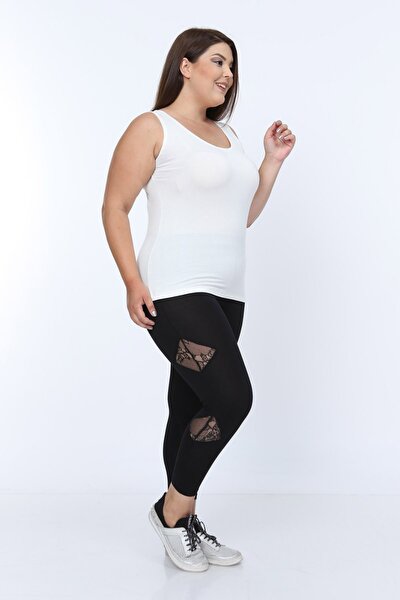 Plus Size Leggings - Black - High Waist