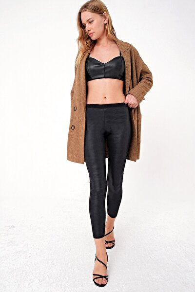 Leggings - Schwarz - Mittlerer Bund