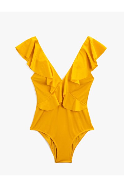 Badeanzug - Gelb - Unifarben
