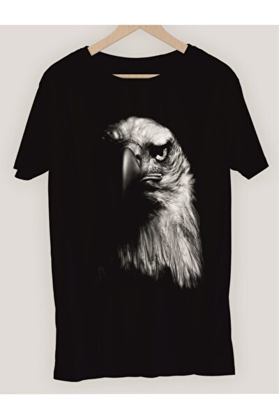 Unisex T-shirt Siyah Nvm Kartal T-shirt T281 Baskılı
