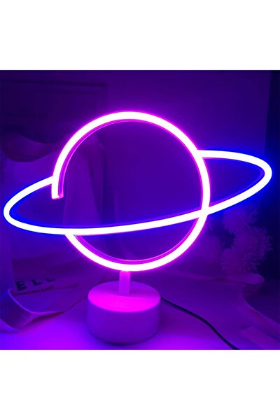 rewel buyuk boy usb li saturn gezegen neon led isikli masa ve gece lambasi dekoratif aydinlatma fiyati yorumlari trendyol