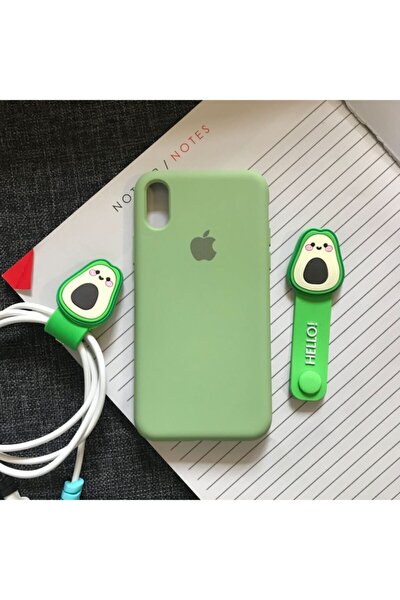 Iphone X/xs Logolu Lansman Içi Kadife Silikon Kılıf