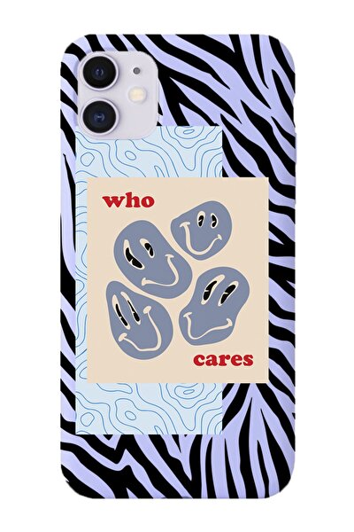 Iphone 11 Uyumlu Zebra Who Cares Desenli Premium Lansman Kılıf