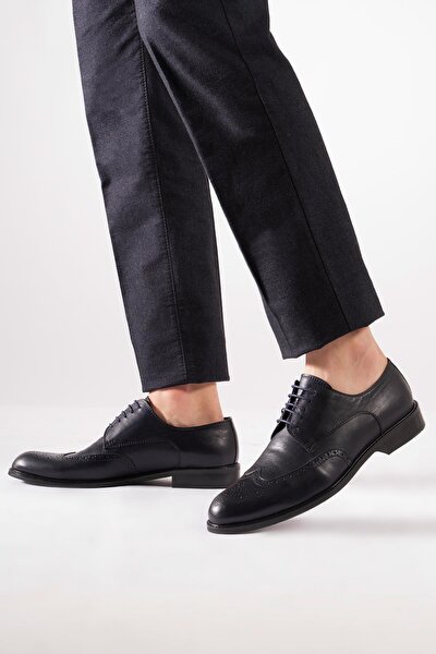 Hakiki Deri Erkek Klasik Ayakkabı Bağcıklı Brogue Model