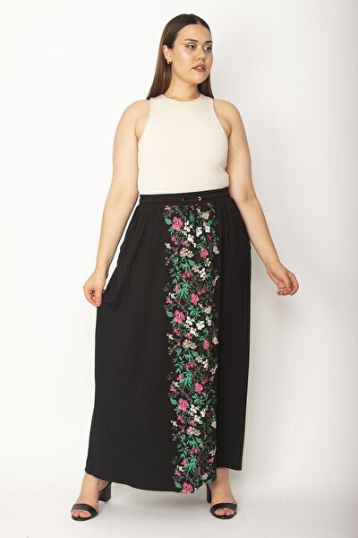 Plus Size Skirt - Black - Maxi