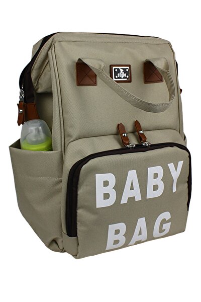 bagmori gri baby bag baskili cepli anne bebek bakim sirt cantasi m000005163 fiyati yorumlari trendyol