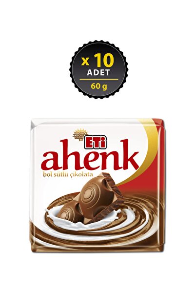 Ahenk Bol Sütlü Çikolata 60 g x 10 Adet