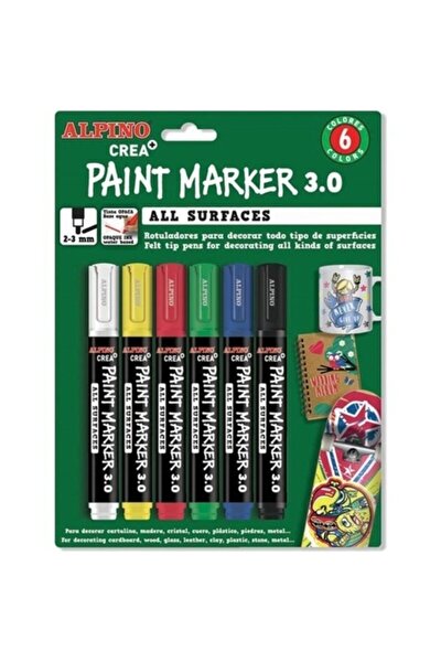 Alpino Crea Paint Marker 6'lı Tüm Yüzeyler Için Boyama Markörü Seti