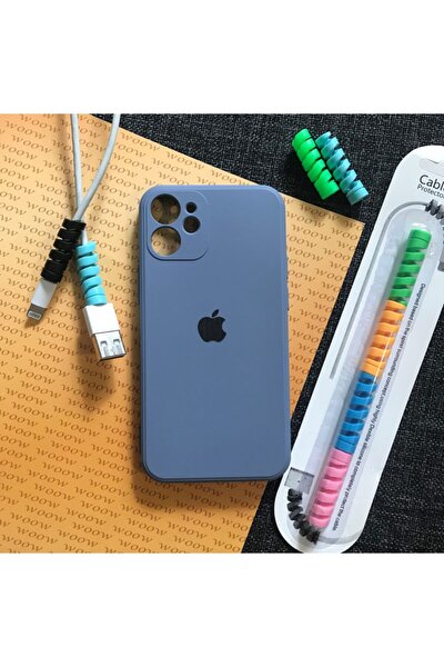 Iphone 12 Mini Uyumlu Model , Kamera Korumalı, Logolu Lansman Kılıf Ve Kablo Toparlayıcı