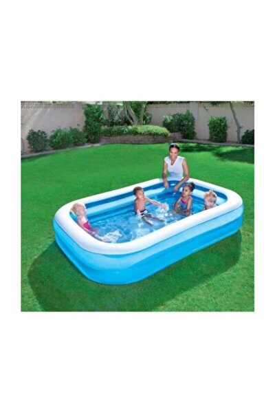 bestway pompa hediyeli mega boy dikdortgen sisme aile havuzu 262x175x51cm 54006 fiyati yorumlari trendyol