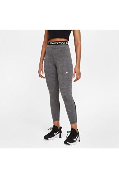 Nike Yoga Dri-Fit High-Waisted 7/8 Metallic Trim Kadın Tayt - DD5772-010  Siyah Gri Gümüş XL-S : : Moda