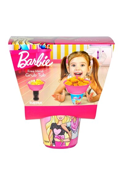 Barbie Lisanslı Patlamış Mısır Cips Kovası Ve Pipetli Bardak