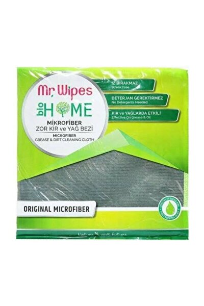 Mr. Wipes Bio Home Antibakteriyel Mikrofiber Zor Kir Ve Yağ Bezi 40x40 Cm.
