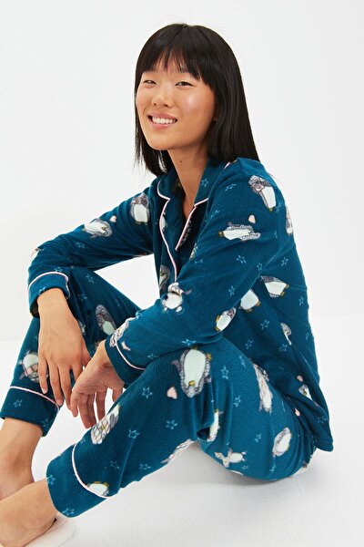 Pyjama - Blau - Mit Slogan