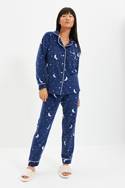 Pyjama - Dunkelblau - Mit Slogan