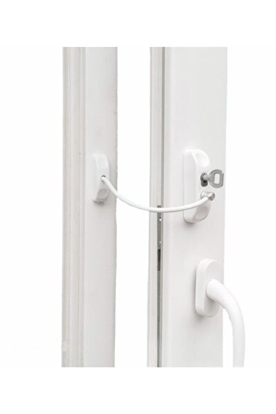 5 Adet Pimapen Kilidi Anahtarlı Halatlı Beyaz Kidmix Emniyet Mandalı Pvc Kapı Pencere