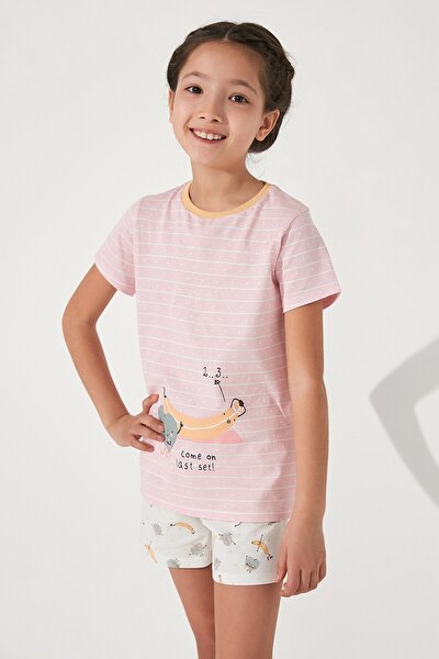 Çok Renkli Kız Çocuk Veg-t Last 2 li Pijama Takımı