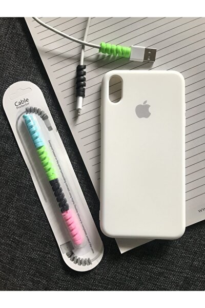 Iphone Xs Max Logolu Lansman Kılıf+kablo Koruyucu