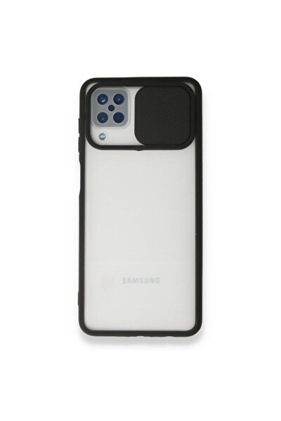 Galaxy A12 M12 Kılıf Palm Buzlu Kamera Sürgülü Silikon Kılıf - Siyah